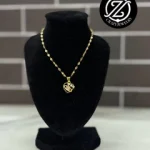 GARGANTILLA DE ACERO - CORAZON 4 ZIRCONI...