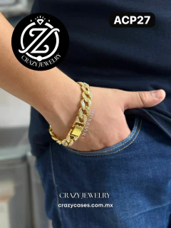 Acero inoxidable - Pulsera dorada tipo M...