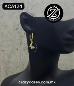 Arracadas de acero inoxidable- mariposa...