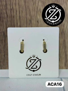 Arracadas con circonias mod #2 - acero i...