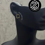 Aretes tipo broquel dorado- Acero inoxid...