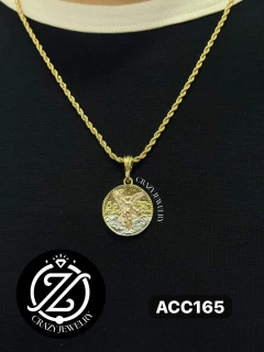 Cadena torzal dorada de acero inoxidable...