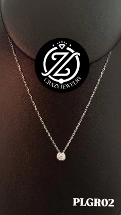 Gargantilla con circonia - Plata Italian...