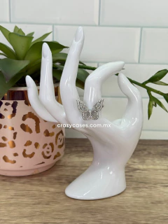 Anillo acero plateado ajustable - Maripo...