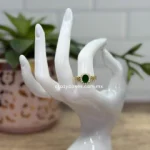 Anillo acero dorado ajustable - Piedra V...