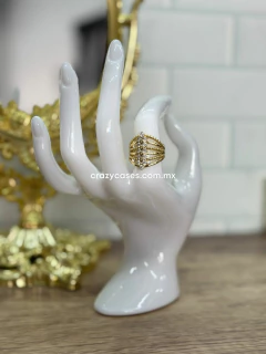 Anillo acero dorado ajustable - Semanari...