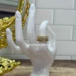 Anillo acero dorado ajustable - Solitari...