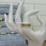 Anillo acero dorado ajustable - Baguette...