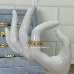 Anillo acero dorado ajustable - Zirconia...