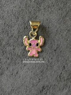Dije Stitch rosa- ORO 10K
