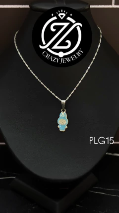 Gargantilla Labubu blue - plata .925