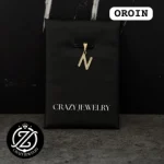 Inicial N de Oro con circonias