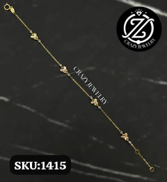 Pulso italiano 14K mariposa 3D - oro flo...