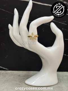 Anillo acero inoxidable- estrella de mar...
