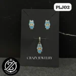 Juego de Plata .925 Labubu azul