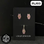 Juego de Plata .925 Labubu rosa