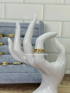 Anillo acero dorado ajustable - infinito...