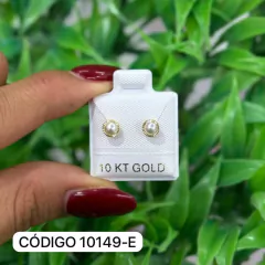 Perla con Bisel Diamantado Ch - Oro 10K