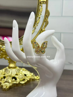 Anillo acero dorado ajustable - Mariposa...