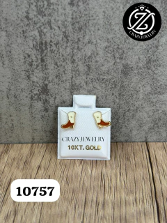 Botita vaquera esmaltada -Oro 10K