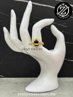 Anillo acero dorado ajustable - Abeja