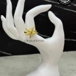 Anillo acero dorado ajustable - Estrella...