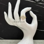 Anillo acero dorado ajustable - Solitari...