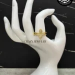 Anillo acero dorado ajustable - Doble se...