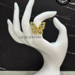 Anillo acero dorado ajustable - Mariposa...