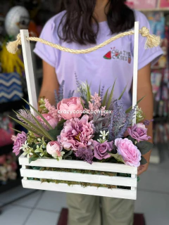 ARREGLO BASE BLANCA CON MECATE