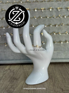 Anillo acero ajustable - inicial lisa X