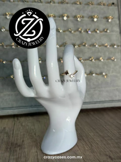 Anillo acero ajustable - inicial lisa W