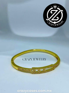 Brazalete dorado de acero inoxidable - F...