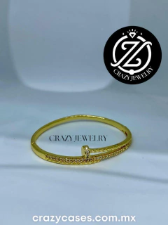 Brazalete dorado de acero inoxidable - C...
