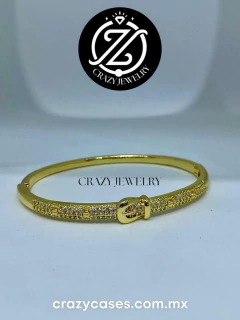 Brazalete dorado de acero inoxidable - C...