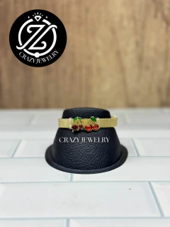 PULSERA TIPO CINTURON MOD #5 CEREZAS CRI...