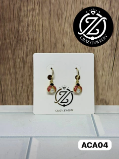 Arracadas catarina con perla - acero ino...