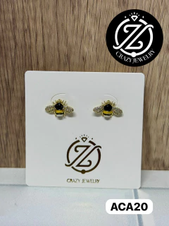Aretes de abejorro esmaltado - acero ino...