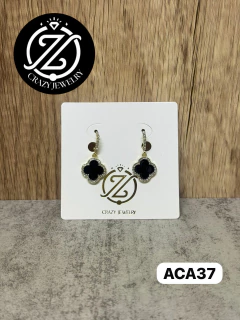 Arracada inspirada van cleef black con c...