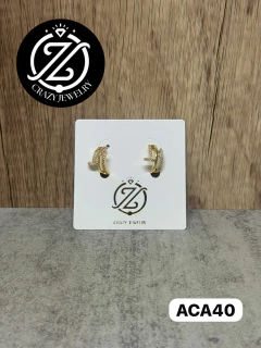 Arracada de clavo con circonias - Acero...