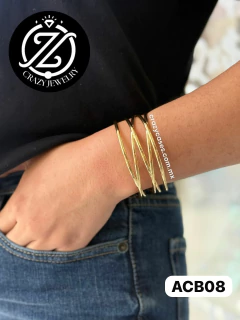 BRAZALETE ACERO INOXIDABLE - CRUZADO 5 L...