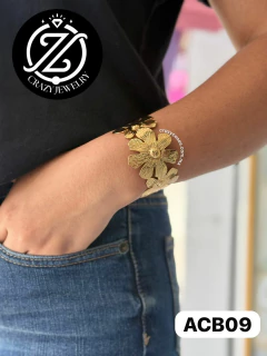 BRAZALETE ACERO INOXIDABLE - FLORES MODE...