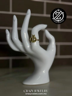 Anillo ajustable acero - catarina dorada...