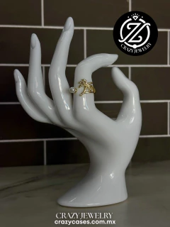 Anillo ajustable acero - Palmera con per...