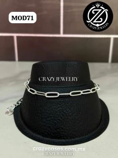 Pulso tipo eslabon plata Modelo #71 acer...