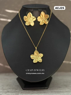 Juego de Acero inoxidable- Flor hawaiana