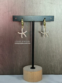 Arracada de acero inoxidable - estrella...