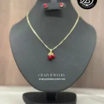 Juego de oro laminado - Cerezas circonia