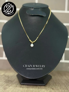 Acero inoxidable - Gargantilla con perla